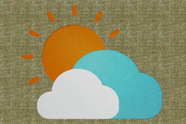 Sun and Cloud embroidery