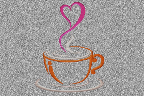 I Love Coffee embroidery