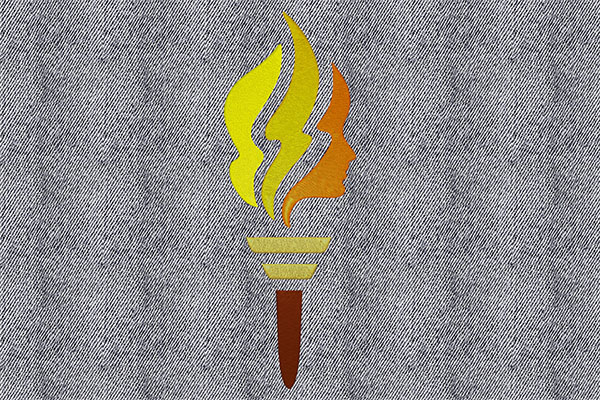 Torch with Face Machine embroidery