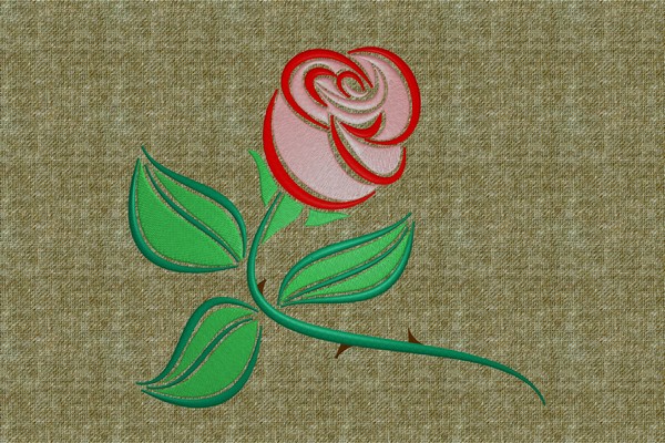 Beautiful Double Rose . Machine embroidery file