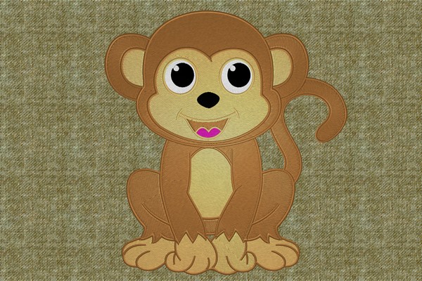 Happy Monkey . Machine embroidery file
