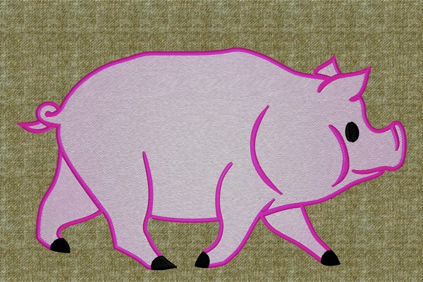 Pig . Machine embroidery file
