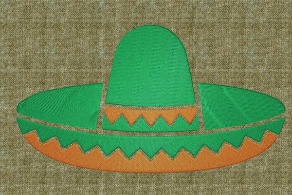 Sombrero Hat . Machine embroidery file