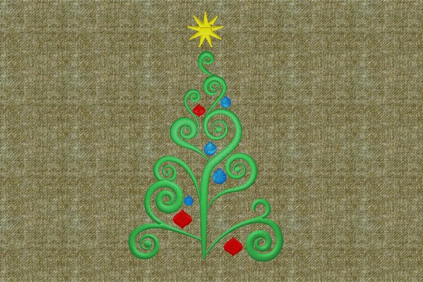 Christmas Tree Decoration . Machine embroidery file