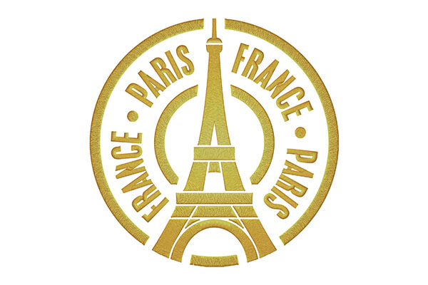 Eiffel Tower Stamp Machine embroidery