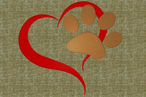 Love Dog Paw . Machine embroidery file