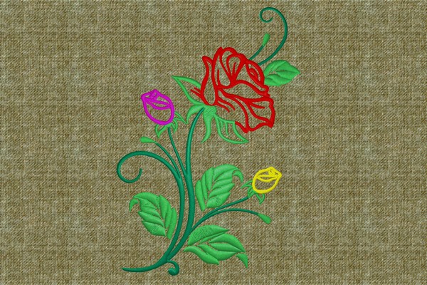 Rosebush . Machine embroidery file