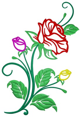 Rosebush . Machine embroidery file