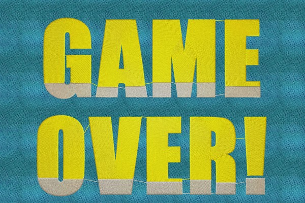 Game over Sign . Machine embroidery file