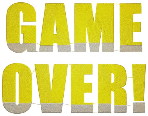 Game over Sign . Machine embroidery file
