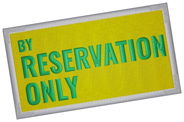 Reservation Sign . Machine embroidery file