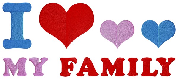 Love Family . Machine embroidery file