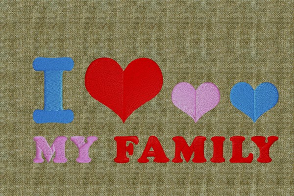 Love Family . Machine embroidery file