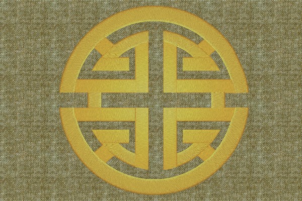 Chinese Prosperity Symbol . Machine embroidery file