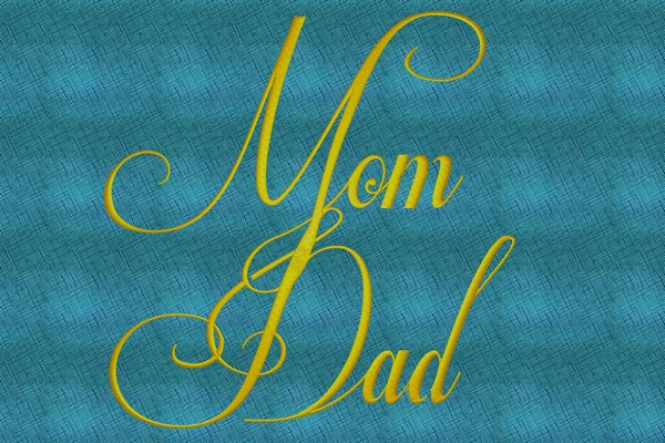 Mom and Dad . Machine embroidery file