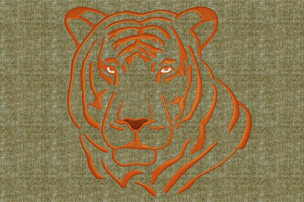 Tiger Head . Machine embroidery file