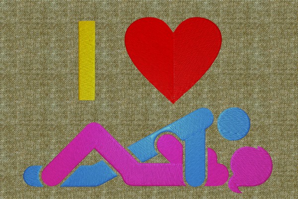 Couple I Love You . Machine embroidery file