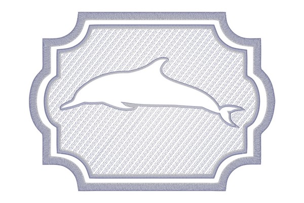 Dolphin embossed embroidery design