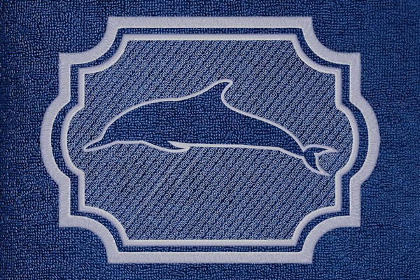 Dolphin embossed embroidery design