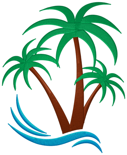 palm tree machine embroidery
