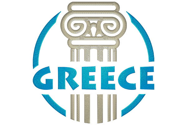 Greece Logo Machine embroidery