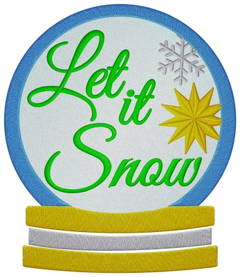 Let It Snow Crystal Ball . Machine embroidery file