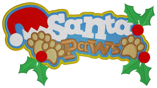 Santa Paws . Machine embroidery file