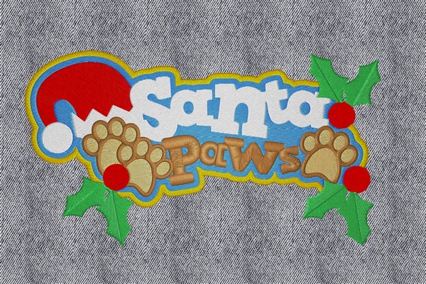 Santa Paws . Machine embroidery file