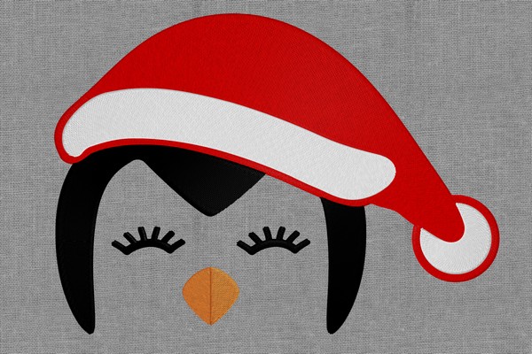 Christmas Penguin . Machine embroidery file