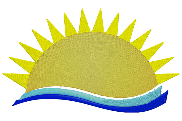 Sun & Sea Machine embroidery