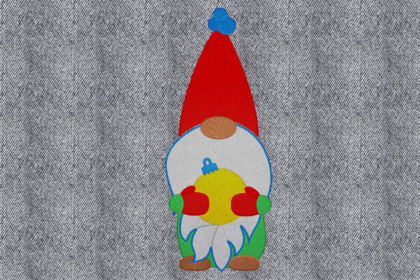Gnome with Christmas Ball . Machine embroidery file