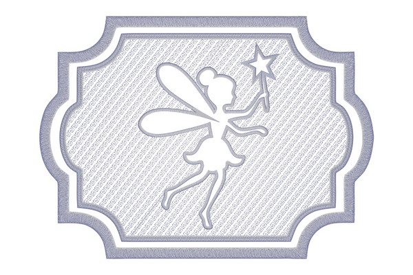 Fairy embossed embroidery design