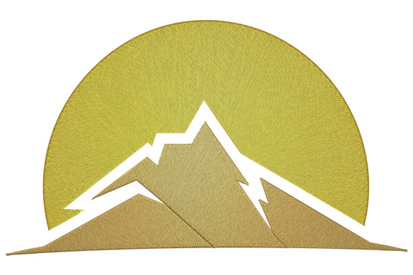 Mountain and Sun Landscape Machine embroidery