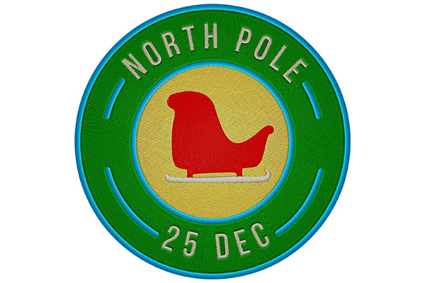 North Pole Post Stamp Machine embroidery