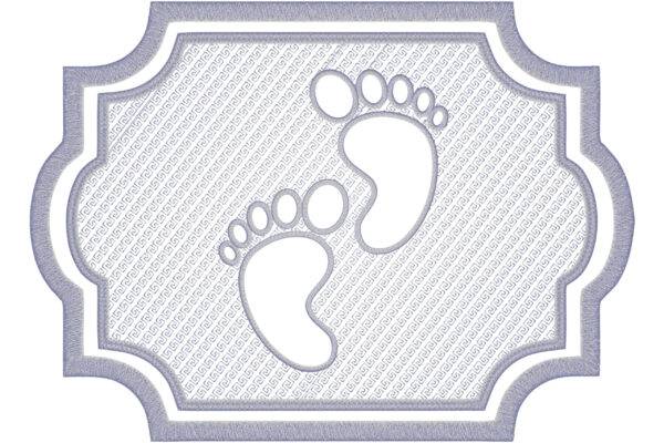 Baby foot embossed embroidery