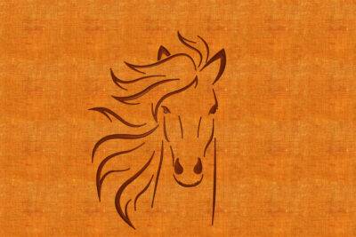 Running horse, machine embroidery design