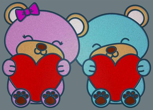 love bear machine embroidery