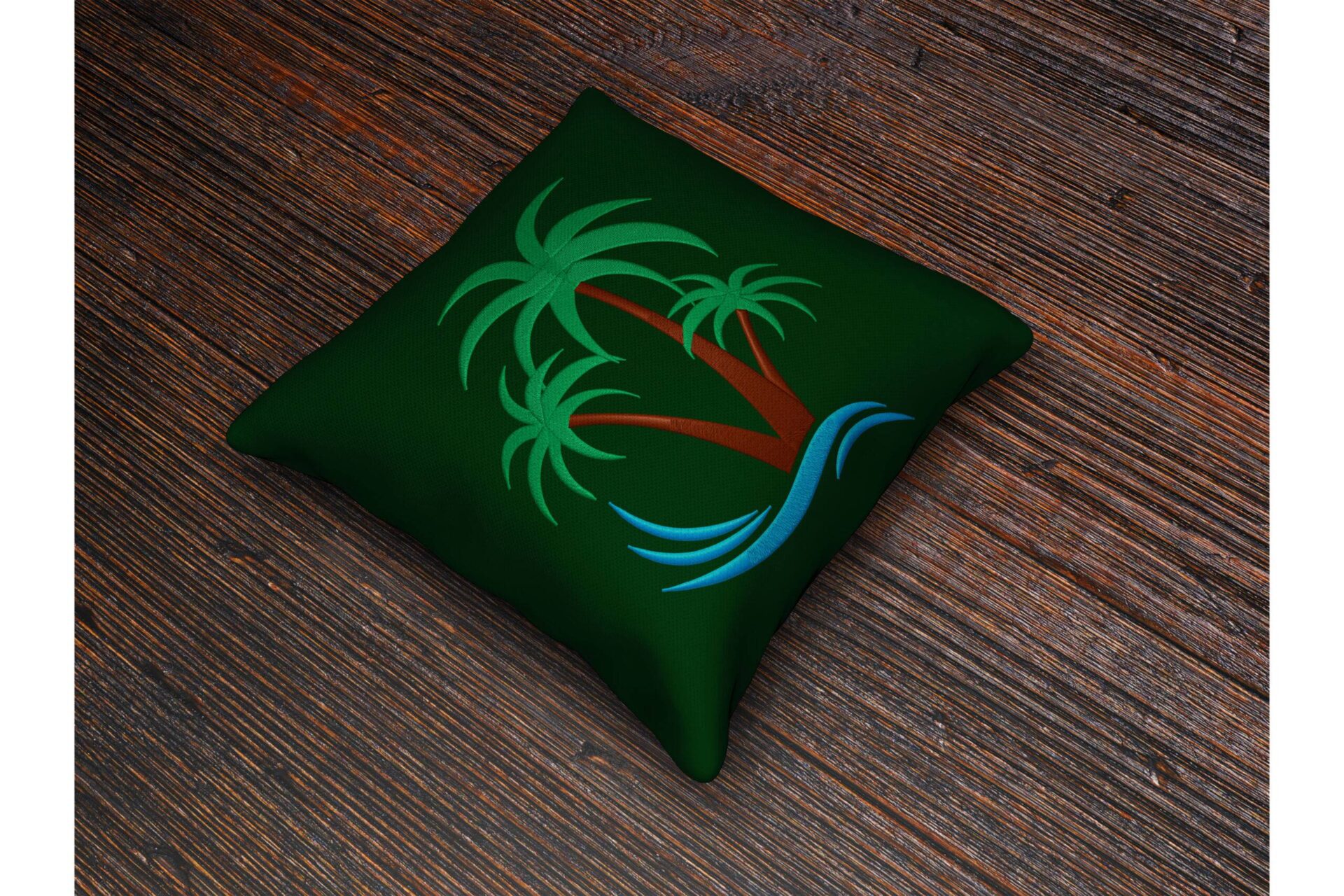 palm tree machine embroidery