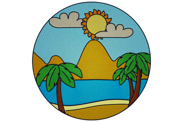 Vacation island embroidery