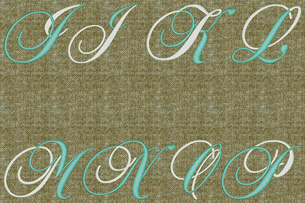 Two Colors Calligraphy Fonts embroidery fonts
