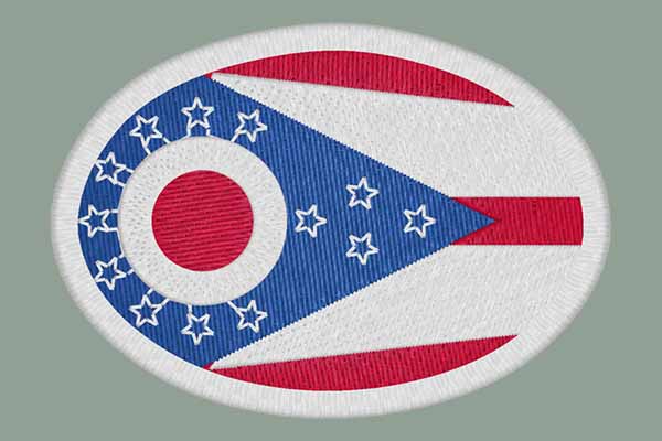 Ohio flag embroidery design