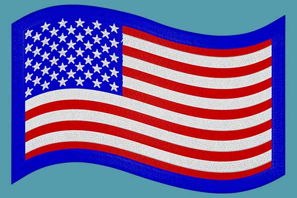 United States of America flag embroidery design