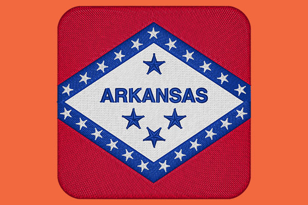 Arkansas flag embroidery design