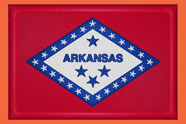 Arkansas flag embroidery design