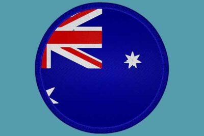 australian circle flag embroidery design