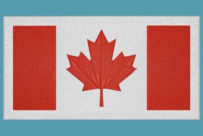 Canada flag embroidery design