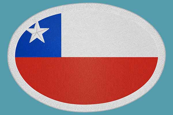 Chile flag embroidery design