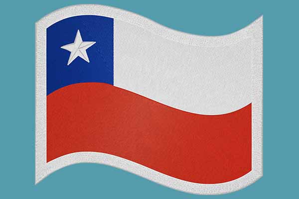 Chile flag embroidery design