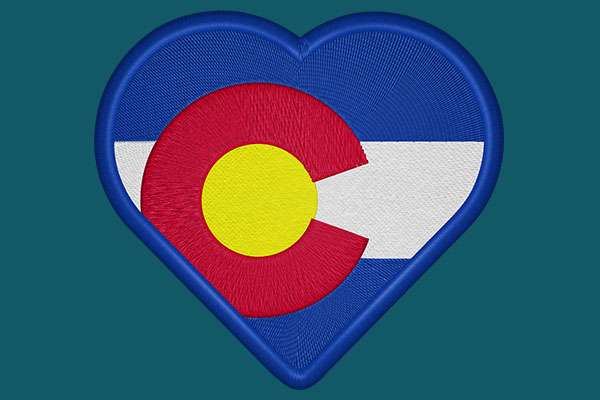 Colorado flag embroidery design