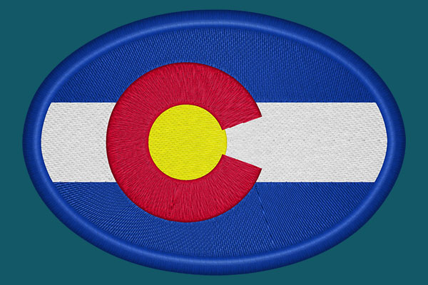 Colorado flag embroidery design